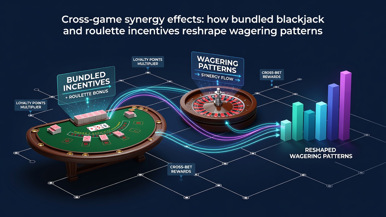 Data visualization showing changes in player wagering distribution between blackjack and roulette under bundled promotions