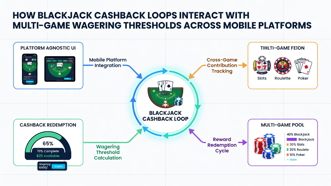 Analytics dashboard displaying multi-game wagering progress across blackjack, slots, and roulette