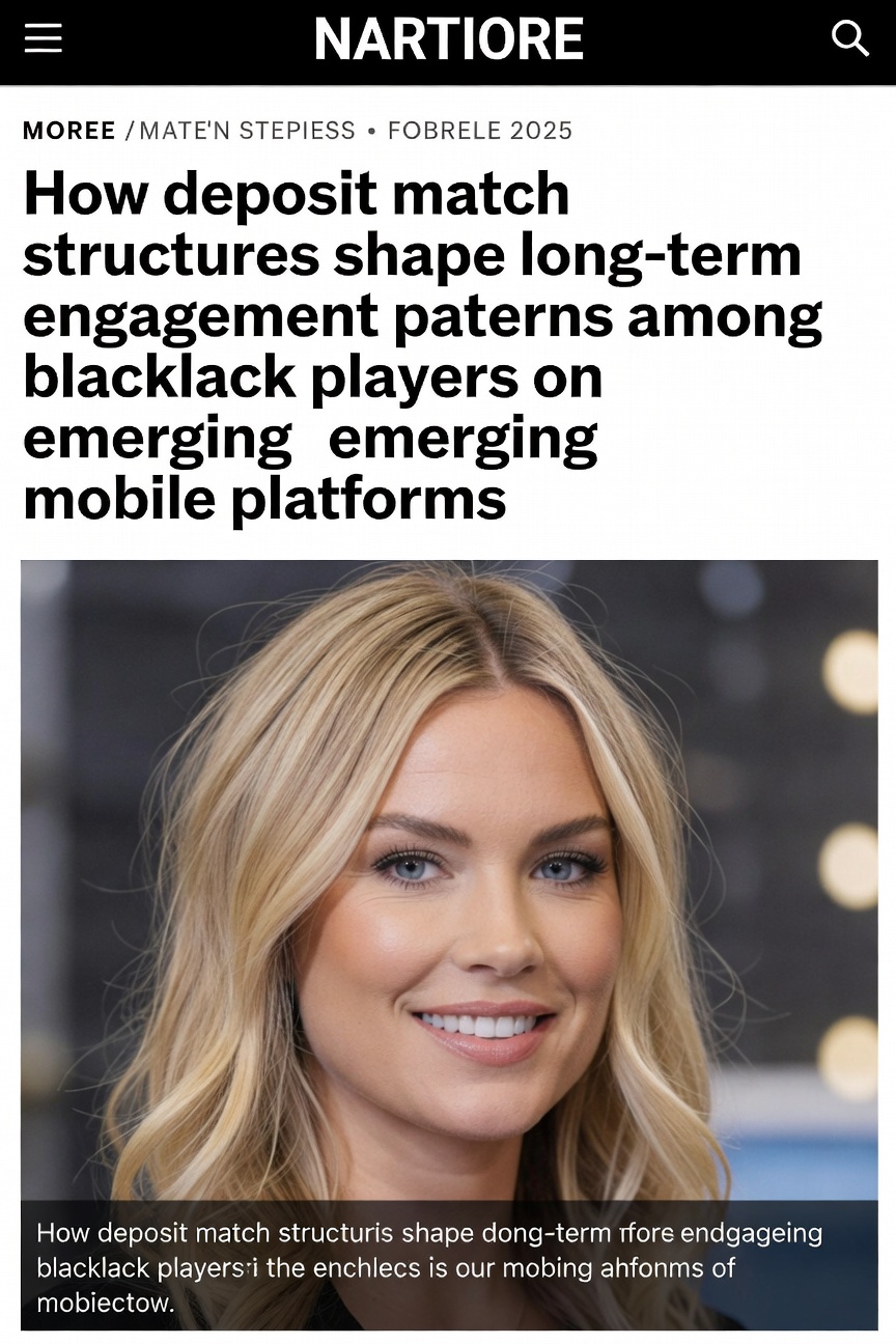 Mobile blackjack app interface showing deposit match promotion details and player dashboard metrics