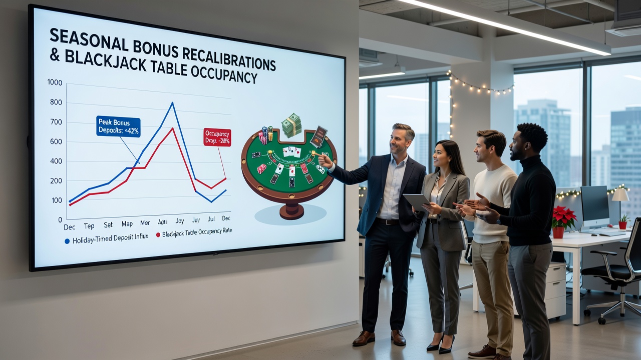 Analytics dashboard displaying blackjack occupancy metrics during seasonal deposit promotions